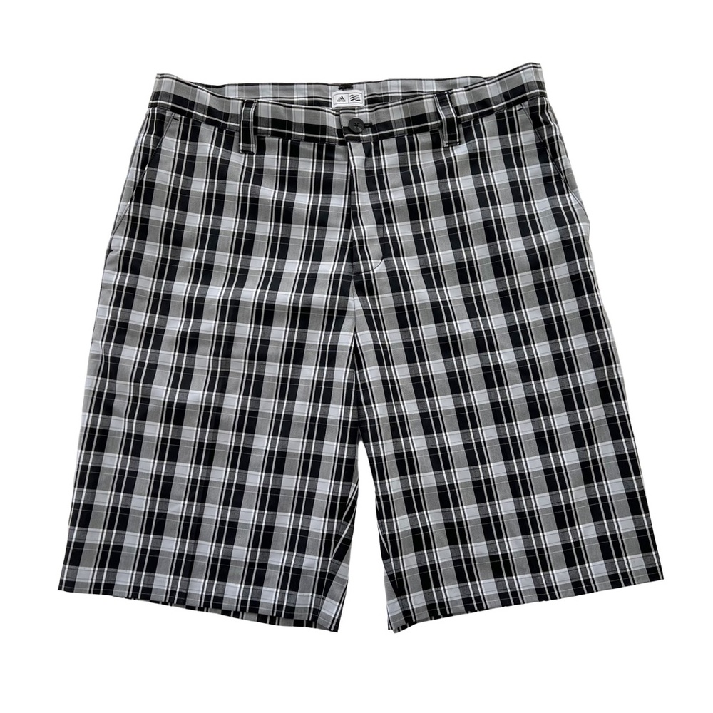 ADIDAS Men’s Black Plaid Golf Shorts - Size 34